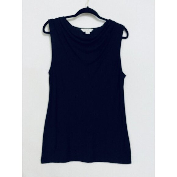 Pendleton Womens XL Sleeveless Drape Front Top Modal Black Stretch Classic - Picture 1 of 7